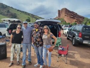 Group tailgating at Red Rocks Amphitheater